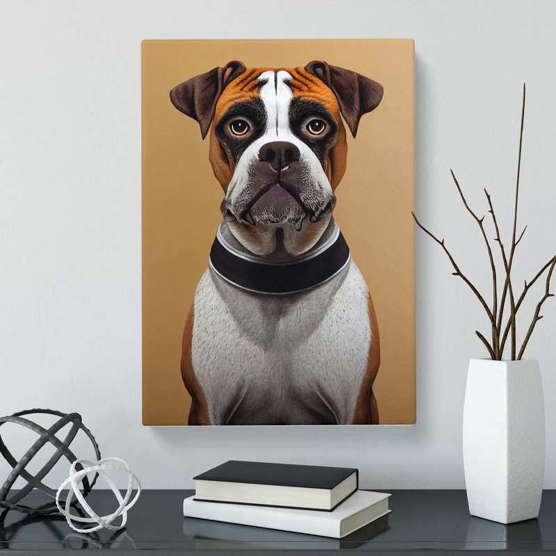 Boxer Dog Chalk Vol.2 - Wrapped Canvas, 50cm H x 35cm W x 3cm D