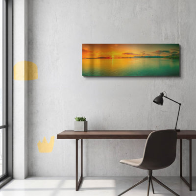 Tableau mural en métal doré « Bonne nuit du monde » de luxe, 122 cm x 41 cm