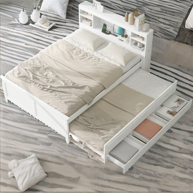 Kirills Bookcase Bed, Full, White