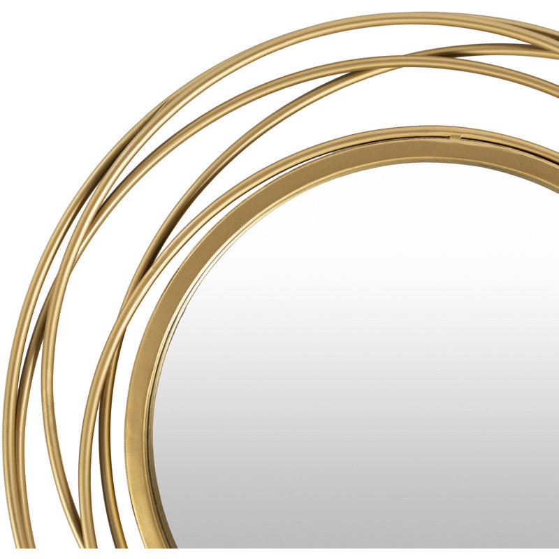 Wemple Iron Round Mirror, Gold, 21.5" x 21"