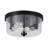 2-light Black Flush Mount Ceiling Light With Seeded Glass Shade For Hallway, Bedroom, Kitchen