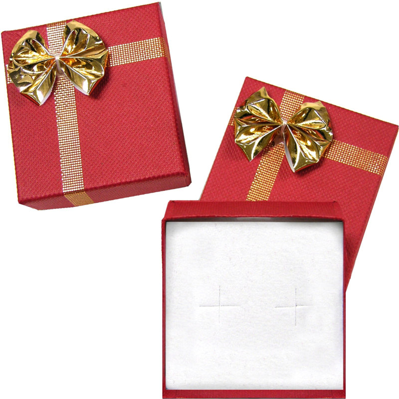 Boîte-cadeau pour bijoux 2 "x 2" rouge