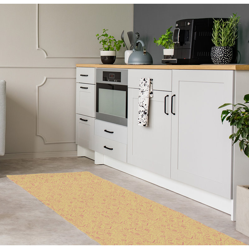 Tapis de zone jaune reg patterns, Tapis de couloir 2 pi 6 po x 8 pi