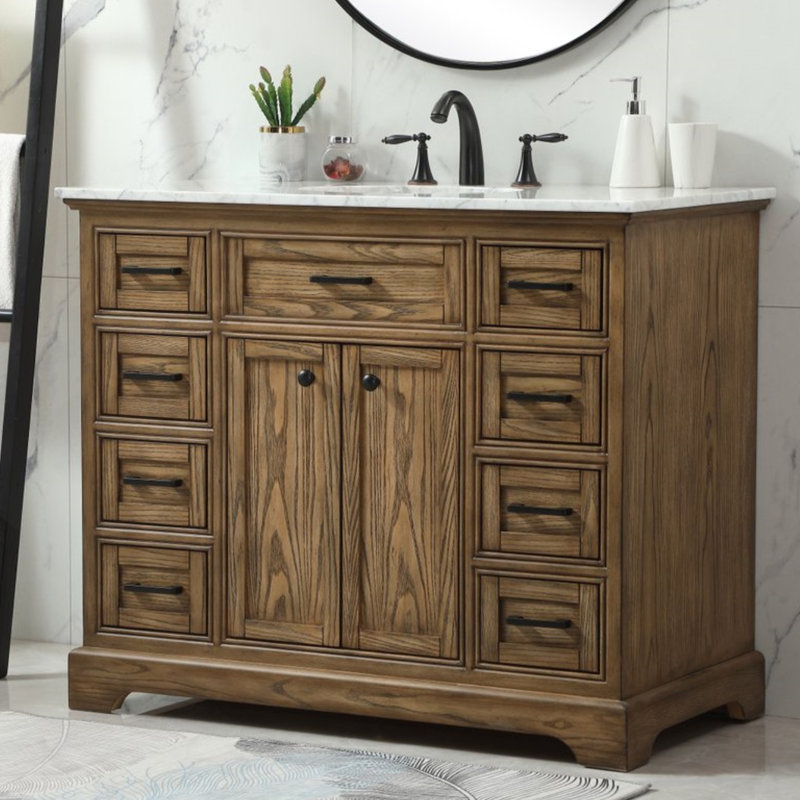 Hermes 42" Single Bathroom Vanity Set, Dark Brown