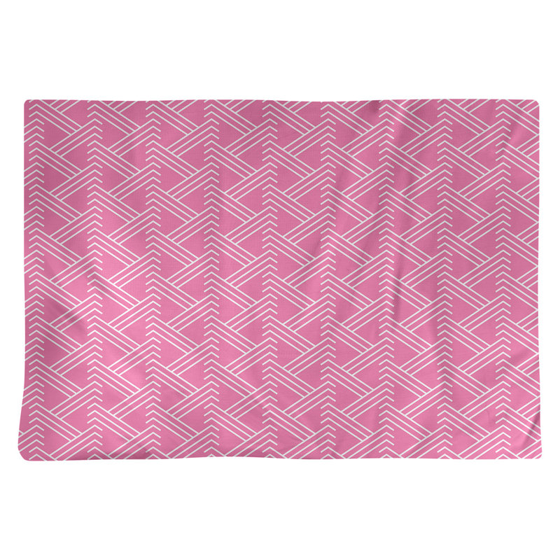 Jordao Polyester Geometric Rectangle Placemat, Pink/White, Cotton