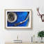 Blue Vinyl Record Painting - Single Picture Frame Print on MDF-56634159-56634155