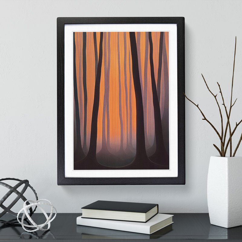Abstract Autumnal Forest No.3 - Single Picture Frame Print, 34cm H x 25cm W x 2cm D, Black