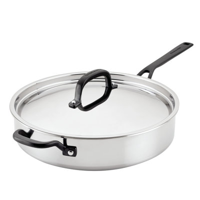 KitchenAid® 5-Ply Clad Stainless Steel Induction Saute Pan with Lid, 5-Quart