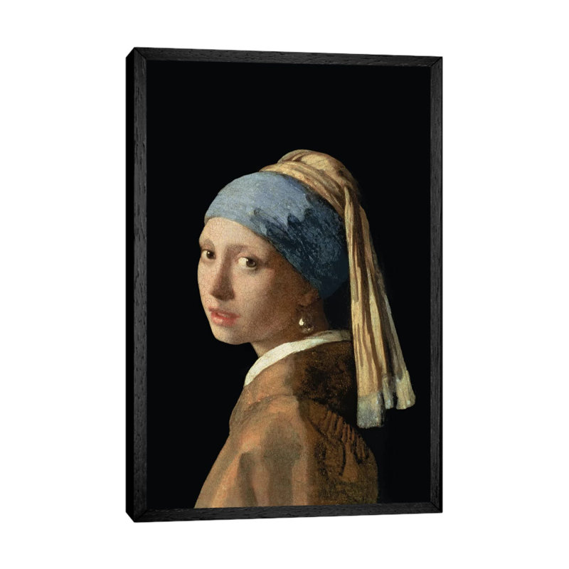 Girl With A Pearl Earring, C.1665-6 by Johannes Vermeer - Floater Frame Painting on Canvas, 101.6 cm H x 66.04 cm W