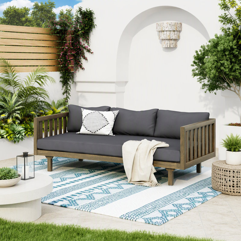 3 SEATER Patio Sofa, GREY, Gris
