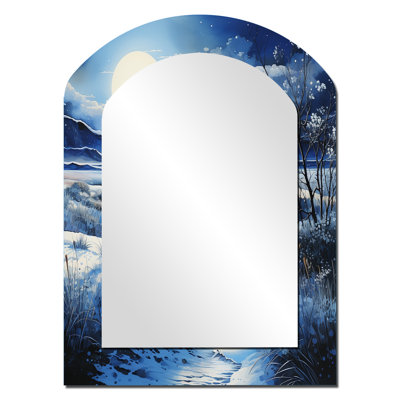 Desert Whispering Sands Pointillism - Landscapes Arch Decorative Mirror On Metal
