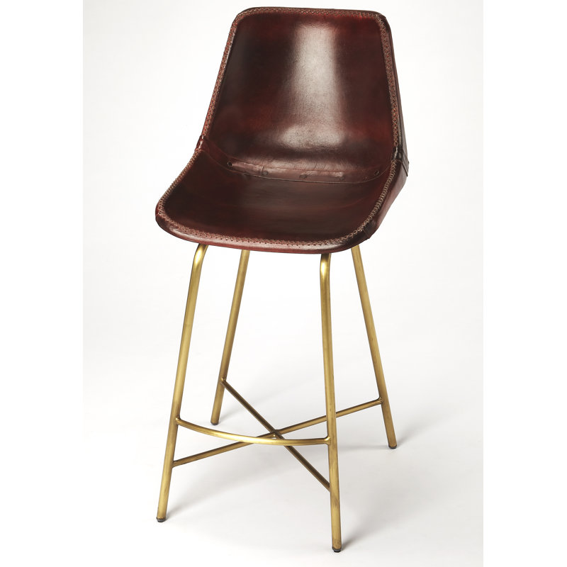 Upholstered Counter Stool with Metal Frame