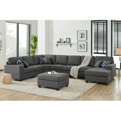Blakeley 149.5Wide Right Hand Facing Modular Corner Sectional with Ottoman