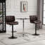 Ensemble de 2 tabourets de bar réglables avec coussin rembourré épais et repose-pieds en métal pour bar personnel-580568495