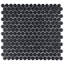 Hudson Penny Round Matte Black 11-7/8" x 12-5/8" Porcelain Mosaic Tile