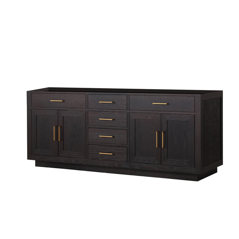 Abbey 80 in W x 22 in D Double Bath Vanity, Black Oak