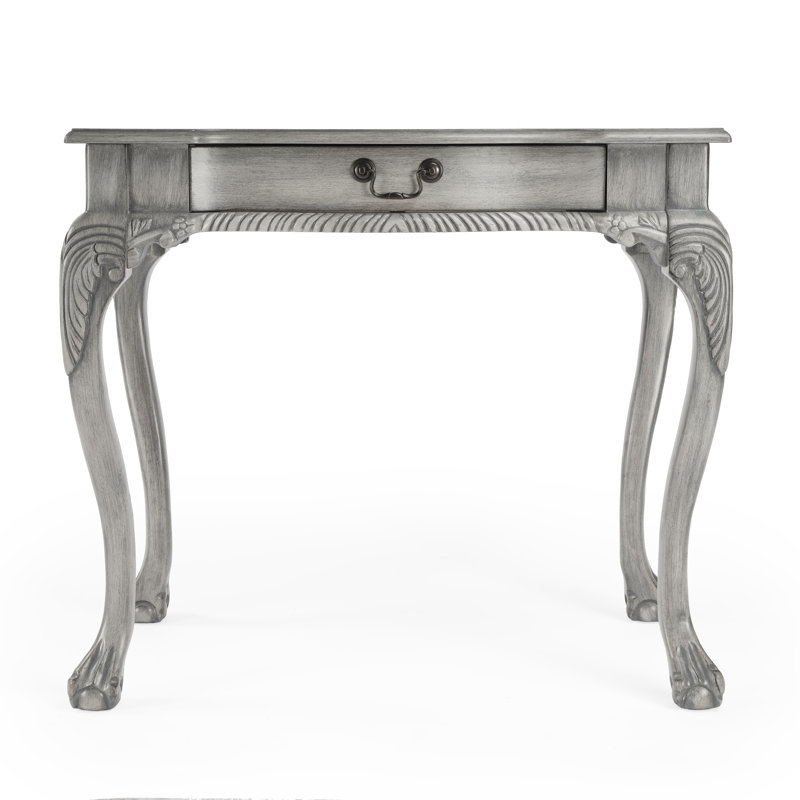 Bureau d'écriture traditionnel en bois 1 tiroir Yuliya, Gris
