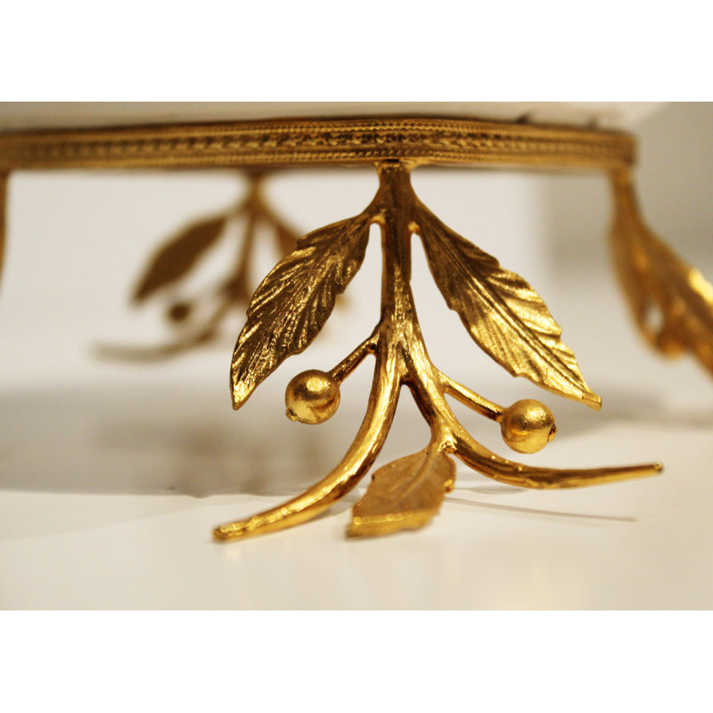 Gold Hand-Painted Ceramic Decorative Tray