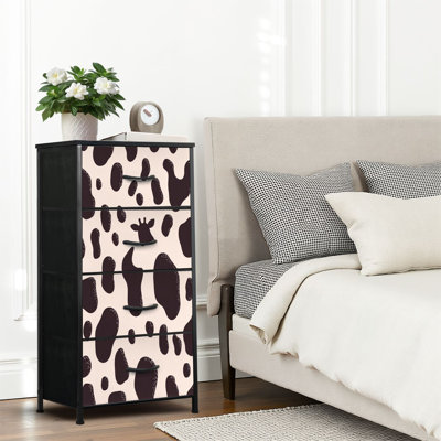 4 Drawer Dresser for Bedroom, Narrow Chest of Drawers, Wooden Top and Study Iron Frame 18"x37.5"-(WxH)