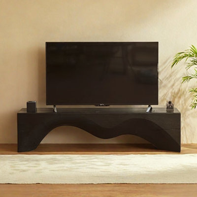 Meuble télé en bois massif noir Creative Design Sense