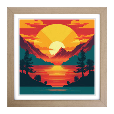 Sunrise Retro Art - Framed Print