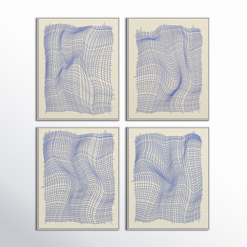 Netting Print by Jacques Pilon, 50" H x 160" W x 1.25" D, White Single Structure Framed Canvas