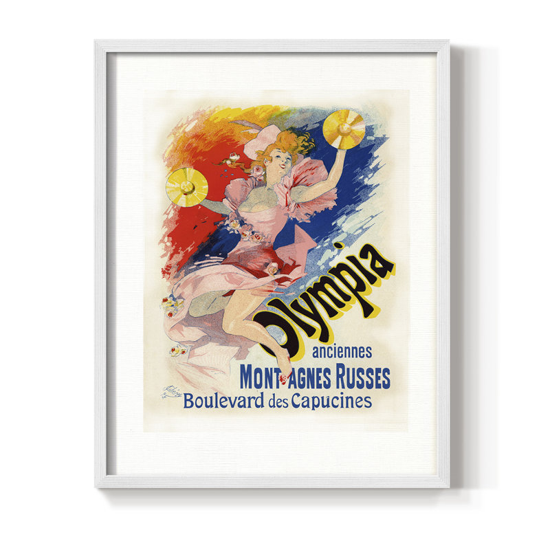 Olympia, reproduction encadrée - bois massif, H 11 po x l 9 po, Blanc