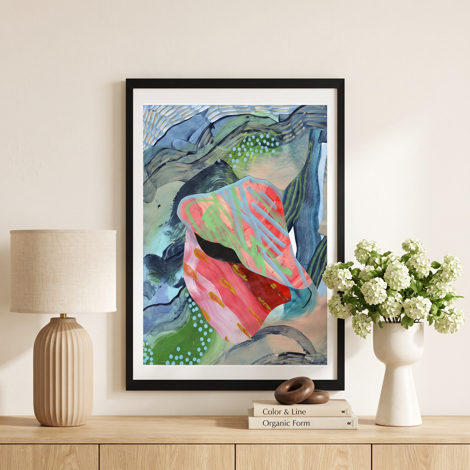 The Heart of the Matter Print by K'era Morgan, Black Paper Single Picture Framed, White, 24" H x 18" W