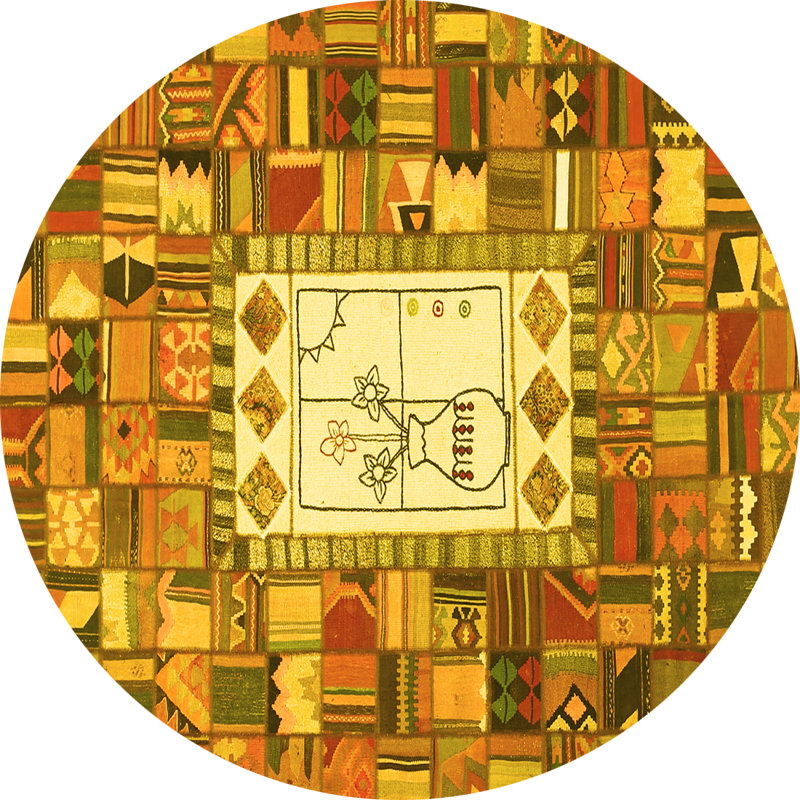 Hemerson Performance Patchwork Indoor Rug, Square 6'