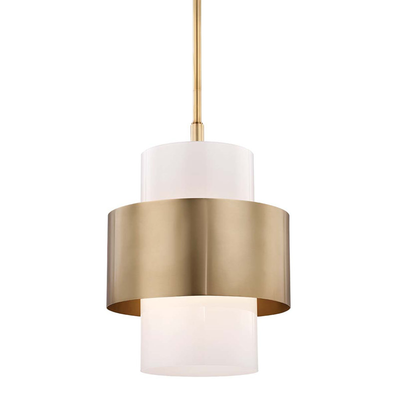 Corinth Pendant Light, Aged Brass, 28.5" H x 15.5" W x 15.5" D