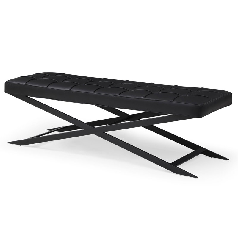 Banc de style révolutionnaire avec base en forme de X, Noir, noir, noir, noir, Noir, noir, noir, noir