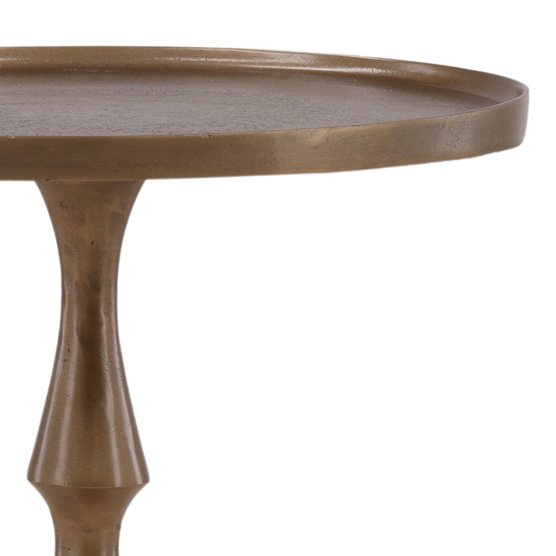 Luned End Table, 24" H x 16" W x 16" D, Brass