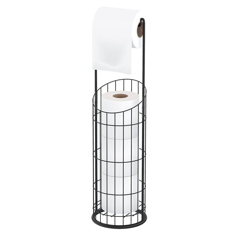 Très grand porte-papier hygiénique sur pied, Noir mat