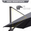 Parasol rectangulaire gris clair en porte-à-faux 9 pi x 11 pi Moustapha-580549257-539541267
