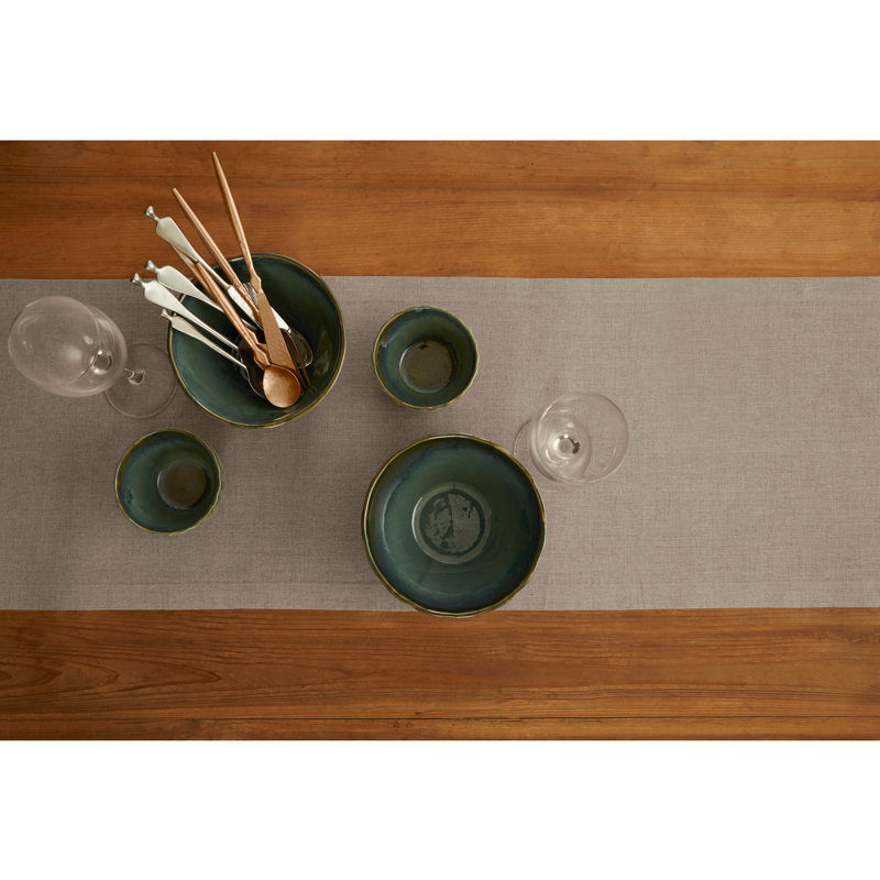 Natural Linen 14 x 108 Inch Table Runner with Tassels