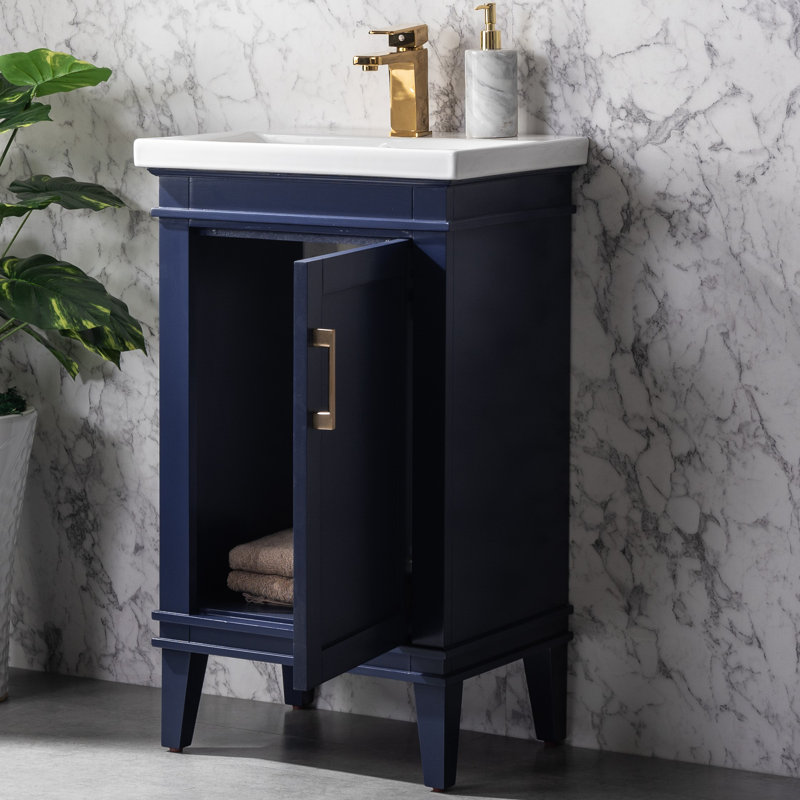 Ensemble de meuble-lavabo simple 20 po Reynaldo, Navy Blue