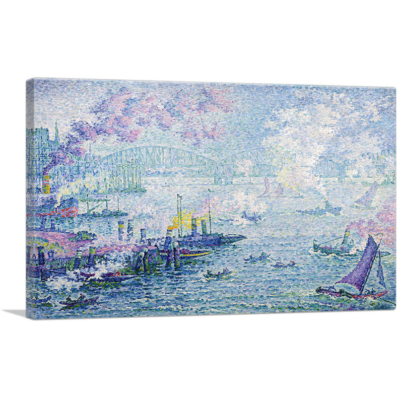 «The Port of Rotterdam 1907» par Paul Signac, reproduction d'art sur toile tendue, H 18 po x l 26 po x P 1,5 po