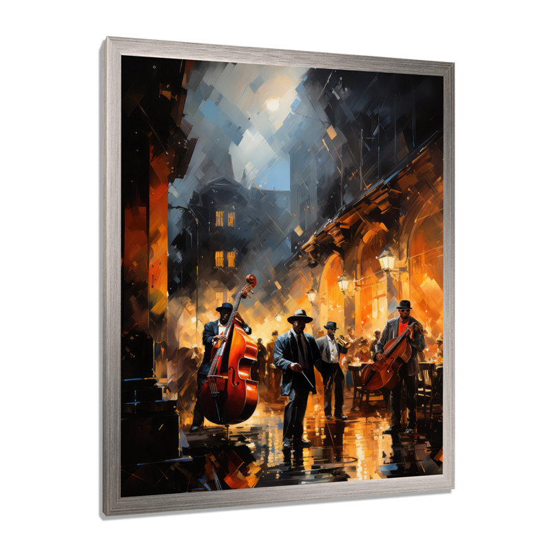 Lashaon Jazz Harlem Renaissance IV On Canvas Print, 20" H x 12" W x 1" D, Silver Single Picture Framed