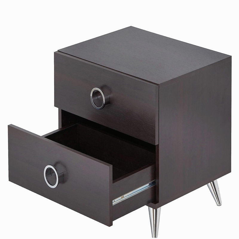 Espresso 2-Drawer Rectangular Accent Table