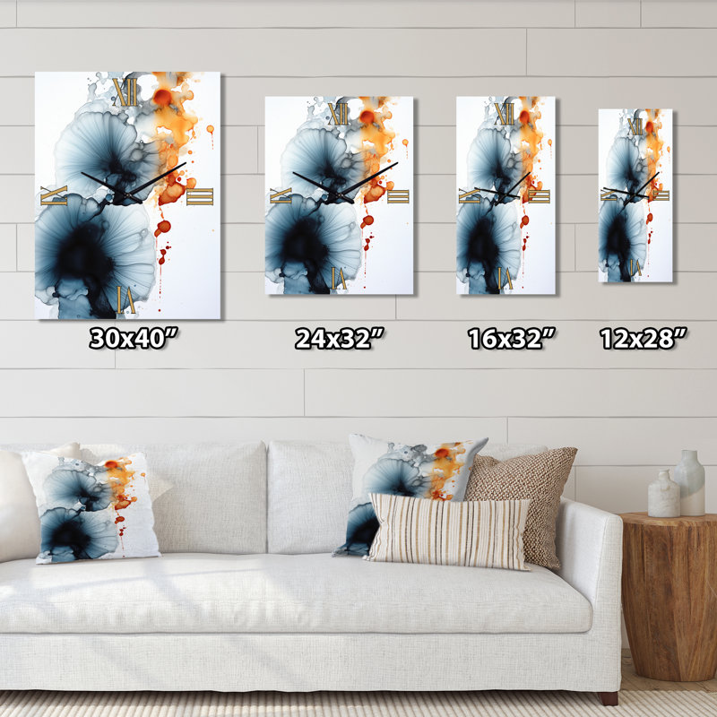 Gennia - Horloge murale peinture abstraite, Moyen