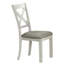Ensemble de salle à manger 7 pièces Rone, table extensible, dossier croisé, 6 sièges gris, blanc
