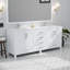 Meuble-lavabo double blanc 80 po X P 22 po D, plateau en marbre de culture et robinet-117978766