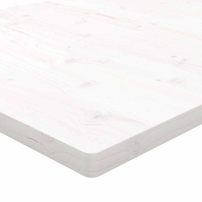 Quenemo Solid Wood Table Top, 2.5cm H x 80cm W x 40cm D, White
