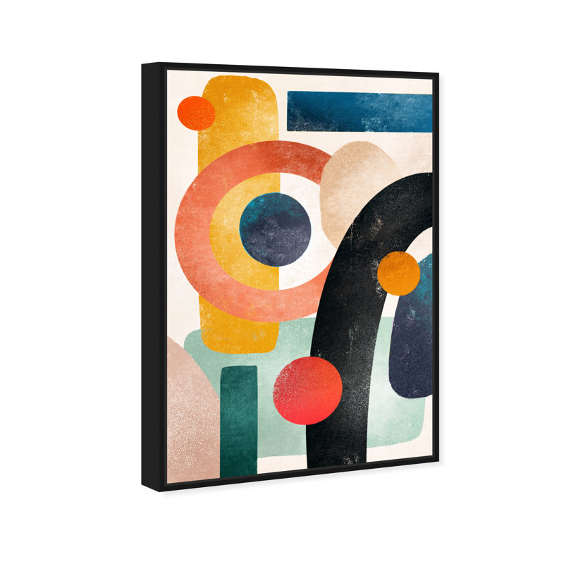 «Bright Shapes», reproduction d'impression sur toile, H 15 po x l 10 po x P 1,5 po, Toile avec cadre noir