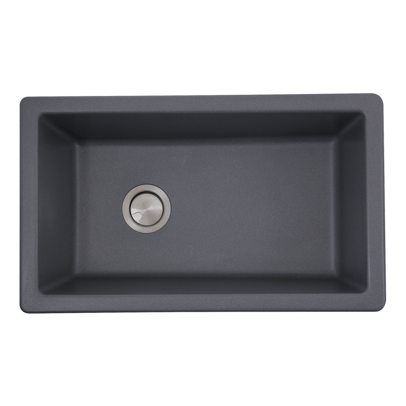 Reinart 30'' L Single Basin Kitchen Sink, Gray