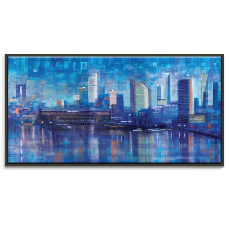 Dock by Jennifer Webb - Painting on Canvas, Black, 102cm H x 102cm W