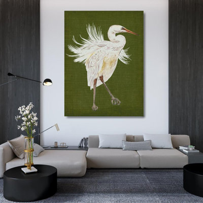 Toile tendue avec châssis Rosecliff Heights Wang, Melissa, titrée: Heron Plumage I