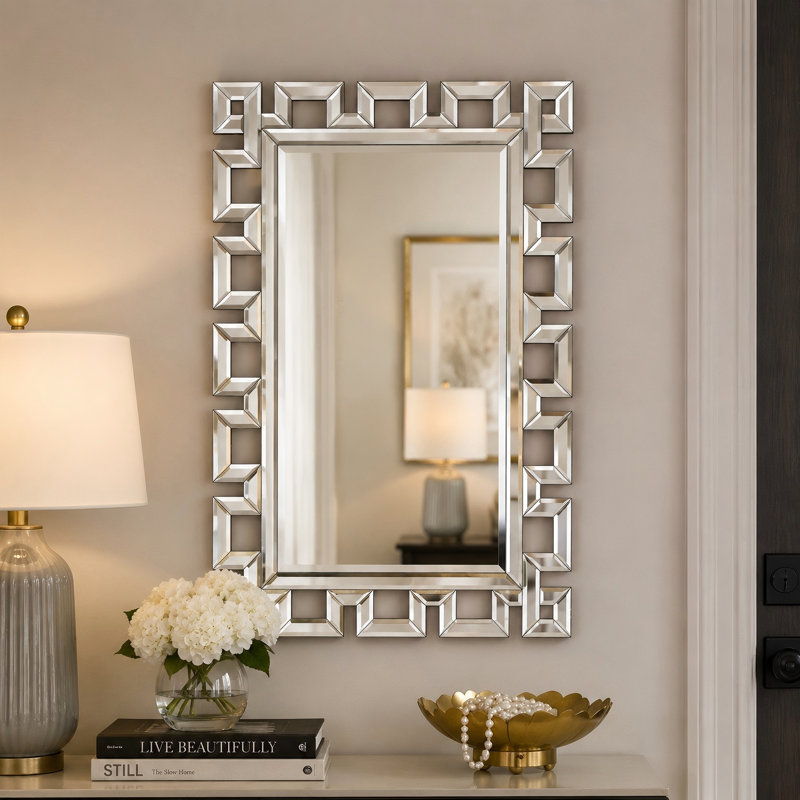   Silver Metal Framed Bathroom Mirror For Wall, 24x36 Inch  Rectangle Mirror, Silver Bathroom Vanity Mirror, Anti-rust, Hangs Horizontally Or Vertically