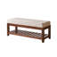 Banc d'entrée en bois massif, banc à chaussures en bois d'hévéa massif avec coussin rembourré et étagère à chaussures inférieure, banc de rangement capitonné pour hall d'entrée, couloir ou salon-700513652