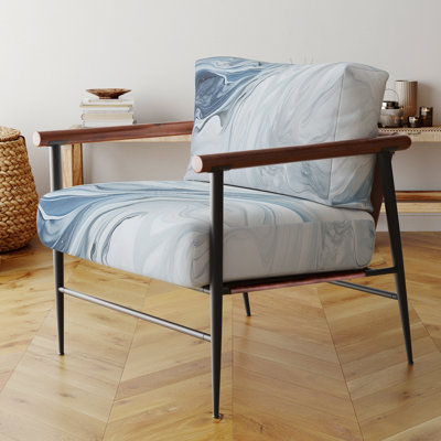 Fauteuil décoratif rembourré gris et bleu Glacier Charm